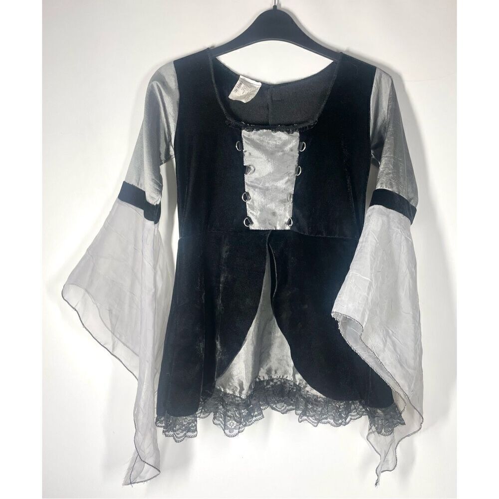 Fun World Costume Wicked Bride Fantasy Witch Black Dress Top Girls Medium 8-10